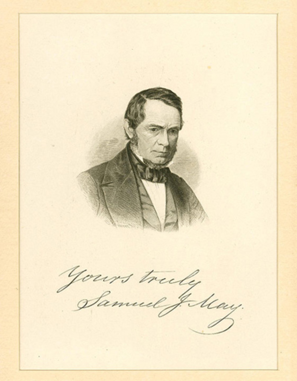 Samuel J. May (1797-1871), the most significant white Garrisonian Abolitionist in Windham County at the time of <em>The Unionist</em>, had a long career as an Abolitionist activist. He eventually donated his library of Anti-Slavery publcations and manuscripts to Cornell University, near his final home in Syracuse. https://rmc.library.cornell.edu/mayantislaverycoll/biography.php