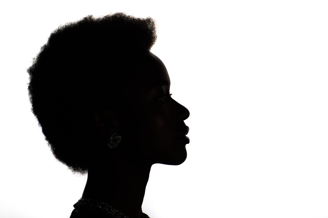 Black woman in silhouette